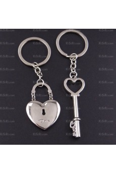 His and Hers Elegant Rhinestone Zinc Alloy Heart-shaped Keychain (A Pair)