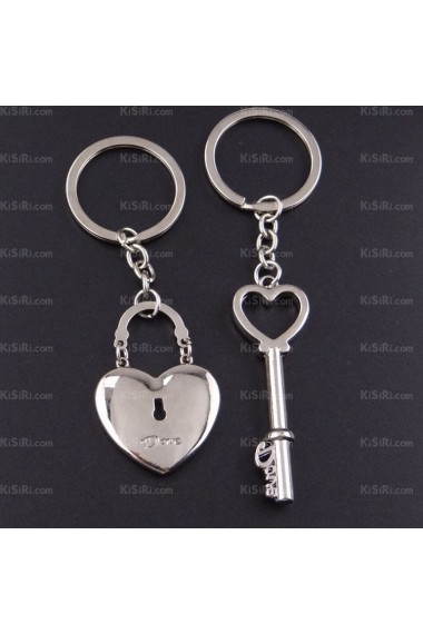 His and Hers Elegant Rhinestone Zinc Alloy Heart-shaped Keychain (A Pair)