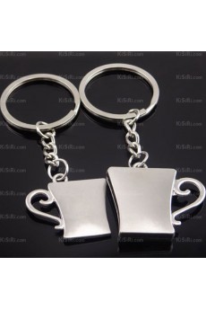 His and Hers Small Pendant Personalized Zinc Alloy Cup Keychain (A Pair)