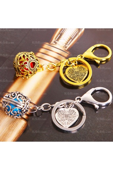 His and Hers Elegant His and Hers Silver Gold Heart-shaped Keychain (A Pair)