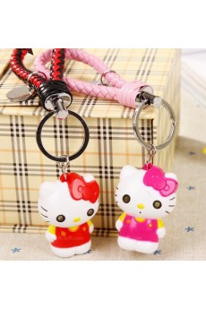 Personalized Bag Pendant  LED Luminous Kitty Keychain (A Pair)(Random Color)