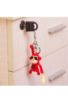 Cheap Plastic Little Monkey Banana Pendant Keychain (A Pair)(Random Color)