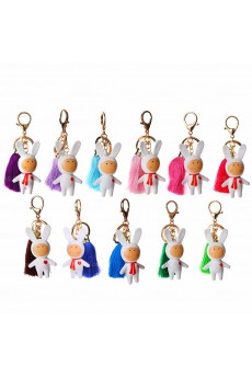 Couples Elegant Plastic Rabbit Keychain (A Pair)(Random Color)