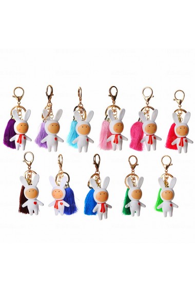 Couples Elegant Plastic Rabbit Keychain (A Pair)(Random Color)