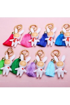 Couples Elegant Plastic Rabbit Keychain (A Pair)(Random Color)