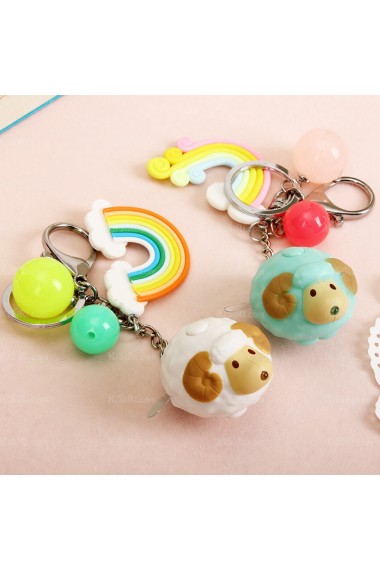 His and Hers Fashion Rotocast Sheep Keychain (A Pair)(Random Color)