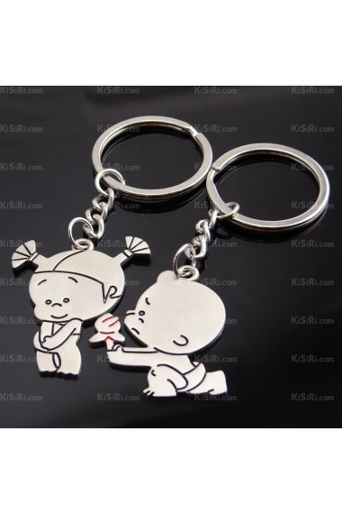 Elegant Small Pendant Zinc Alloy Doll Keychain (A Pair)