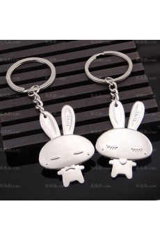 Elegant Small Pendant Zinc Alloy Rabbit Keychain (A Pair)