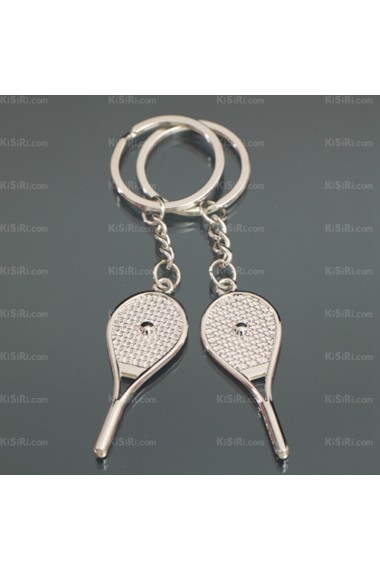 Couples Personalized Zinc Alloy Tennis Racket Keychain (A Pair)