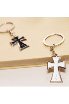 Personalized Small Pendant Zinc Alloy Cross Keychain (A Pair)