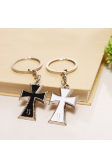 Personalized Small Pendant Zinc Alloy Cross Keychain (A Pair)