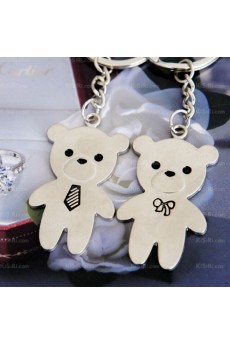 Couples Personalized Small Pendant Zinc Alloy Bear Keychain (A Pair)