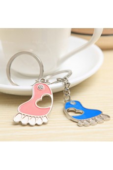 Couples Elegant Small Pendant Zinc Alloy Feet Keychain (A Pair)