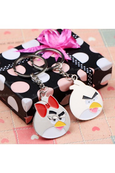 His and Hers Personalized Zinc Alloy Angry Bird Keychain (A Pair)