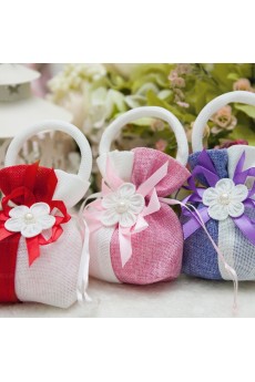 Ribbons Hand-made Flower Classical Wedding Favor Bags (12 Pieces/Set)