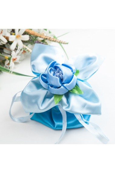 Hand-made Flower Blue Color Exquisite Wedding Favor Bags (12 Pieces/Set)