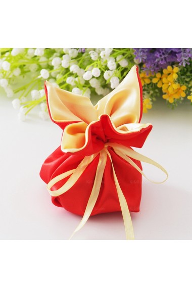 Hand-made Flower Red Color Wedding Favor Bags (12 Pieces/Set)