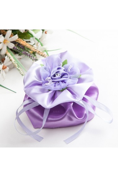 Hand-made Flower Purple Color Wedding Favor Bags (12 Pieces/Set)