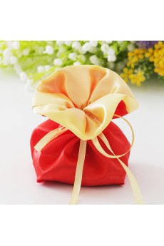 Hand-made Flower Red Color Wedding Favor Bags (12 Pieces/Set)