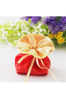 Hand-made Flower Red Color Wedding Favor Bags (12 Pieces/Set)