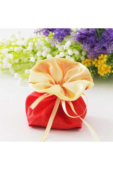 Hand-made Flower Red Color Wedding Favor Bags (12 Pieces/Set)