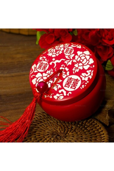 Red Color Cheap Wedding Favor Boxes (12 Pieces/Set)