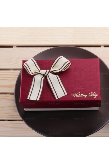 Red Color Personalized Wedding Favor Boxes (12 Pieces/Set)