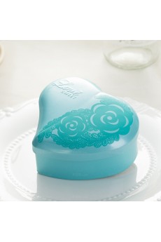 Blue Color Heart-shaped Exquisite Wedding Favor Boxes (12 Pieces/Set)