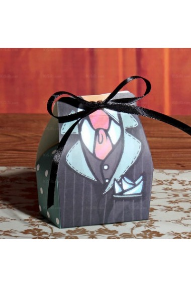 Creative Black Color Clothes Wedding Favor Boxes (12 Pieces/Set)