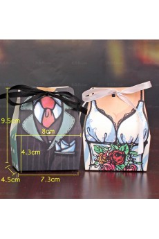 Creative Black Color Clothes Wedding Favor Boxes (12 Pieces/Set)