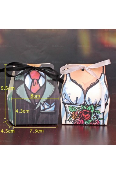 Orange Color Clothes Wedding Favor Boxes (12 Pieces/Set)