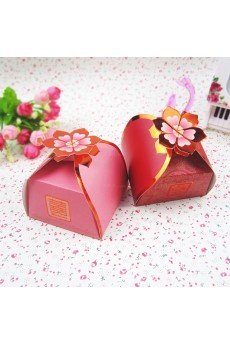 Cheap Pink Color Wedding Favor Boxes (12 Pieces/Set)