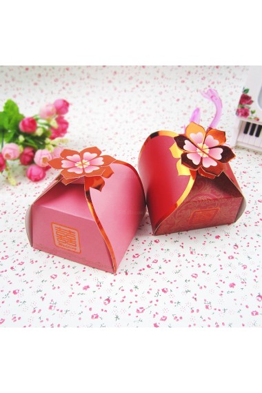 Cheap Pink Color Wedding Favor Boxes (12 Pieces/Set)