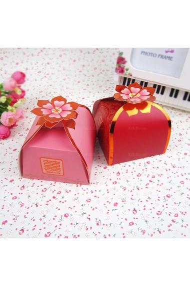 Red Color Wedding Favor Boxes (12 Pieces/Set)