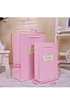 Personalized Pink Color Bag Wedding Favor Boxes (12 Pieces/Set)