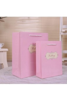 Personalized Pink Color Bag Wedding Favor Boxes (12 Pieces/Set)