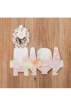 Exquisite Card Paper Wedding Favor Boxes (12 Pieces/Set)