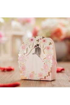 Exquisite Card Paper Wedding Favor Boxes (12 Pieces/Set)