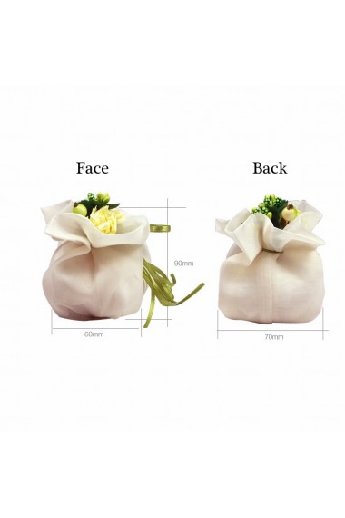 Ribbons Hand-made Flower White Color Classical Wedding Favor Bags (12 Pieces/Set)