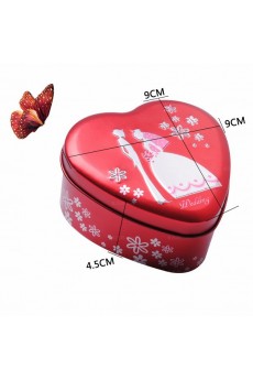 Red Color Heart-shaped Wedding Favor Boxes (12 Pieces/Set)