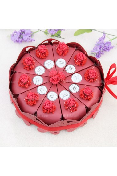 Unique Red Exquisite Wedding Favor Boxes (10 Pieces/Set)