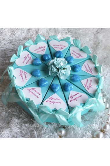 Elegant Blue Wedding Favor Boxes (10 Pieces/Set)