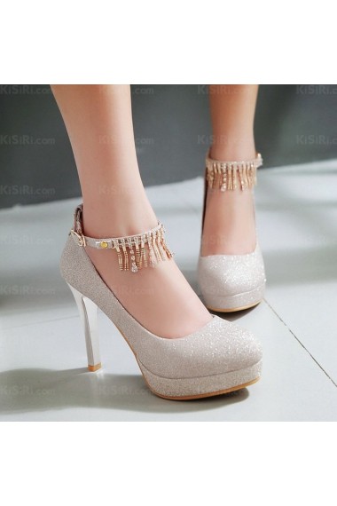 Women's Silver Stiletto Heels Party Shoes with Rhinestone Sales Online (High Heel)