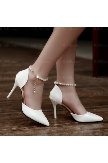 Women's White Stiletto Heels Evening Shoes for Sale (High Heel)