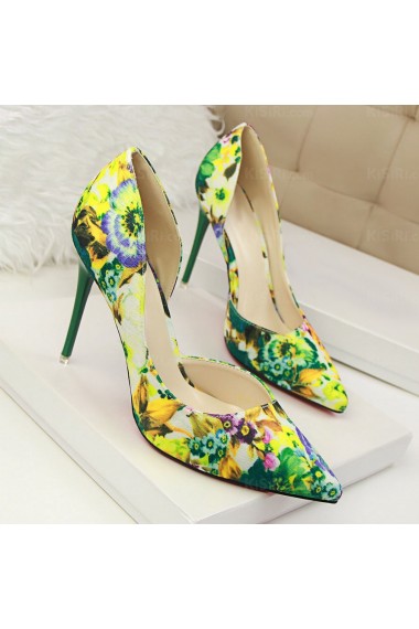 Women's Green Stiletto Heel Prom Shoes (High Heel)