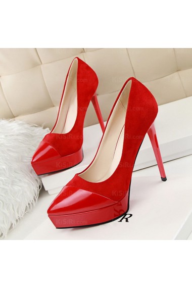 Fashion Red Stiletto Heel Prom Shoes (High Heel)