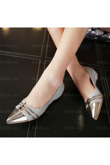 Discount Silver Wedge Heel Party Shoes with Sequins (Low Heel)