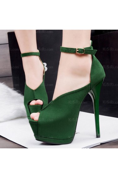 Best Green Peep Toe Stiletto Heel Party Shoes (High Heel)