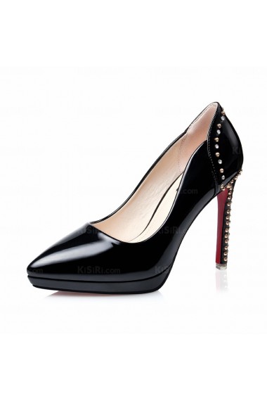 Discount Black Pointed Toe Stiletto Heel Prom Shoes with Rhinestone (High Heel)