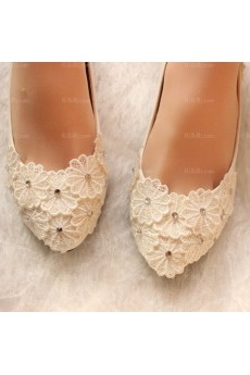 Cheap Comfortable Lace Bridal Wedding Shoes with Pearl